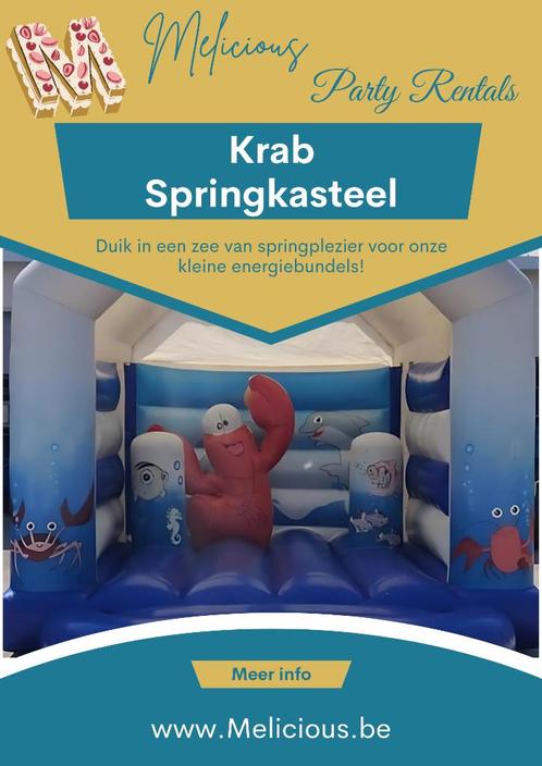 Springkasteel TE HUUR !!!!, Hobby en Vrije tijd, Feestartikelen | Verhuur, Ophalen