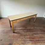 Vintage lange houten eettafel met lades en formica blad, Ophalen of Verzenden