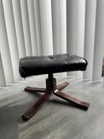 Ottoman bruin lederen voetenbankje Unico Danish design, Ophalen, Gebruikt, Vintage, Rechthoekig