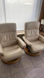 Stressless zetels 2 stuks, Ophalen, Gebruikt, Leer
