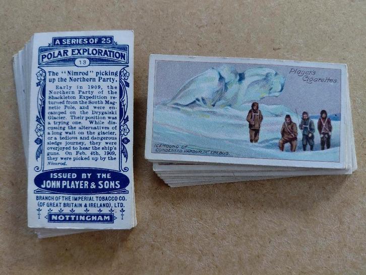 Polar Exploration complete set 25 chromos 1915 John Player, Verzamelen, Foto's en Prenten, Prent, Overige onderwerpen, Voor 1940