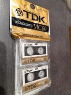 NEUVES - 2 Microcassettes TDK MC60+1 utilisée, 2 à 25 cassettes audio, Neuf, dans son emballage, Enlèvement ou Envoi, Vierge