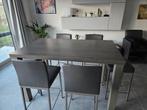 Eettafel + stoelen, Huis en Inrichting, Tafels | Eettafels, Ophalen, Gebruikt, 100 tot 150 cm, Eikenhout