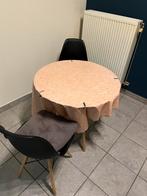Ronde eettafel met 2 stoelen, Huis en Inrichting, Tafels | Eettafels, Ophalen, Zo goed als nieuw, Tot twee personen, Rond