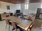 Salle à manger complète, Huis en Inrichting, Ophalen, Zo goed als nieuw, Aspect parquet naturel + noir mat, 4 tot 6 stoelen