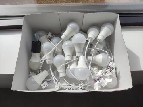 20 LED lampen met aangegoten draad (bouwplaatsfitting), Huis en Inrichting, Lampen | Spots, Zo goed als nieuw, Plafondspot of Wandspot