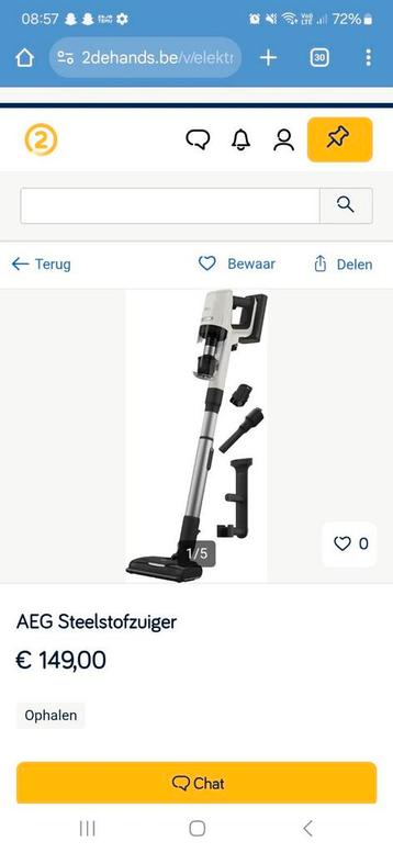 aeg steelstofzuiger en dweilfunctie met garantie, Enlèvement, Comme neuf