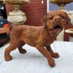 Gietijzeren standbeeld van een hond bulldog tuinbeeld, Tuin en Terras, Ophalen of Verzenden, Zo goed als nieuw, Metaal, Dierenbeeld