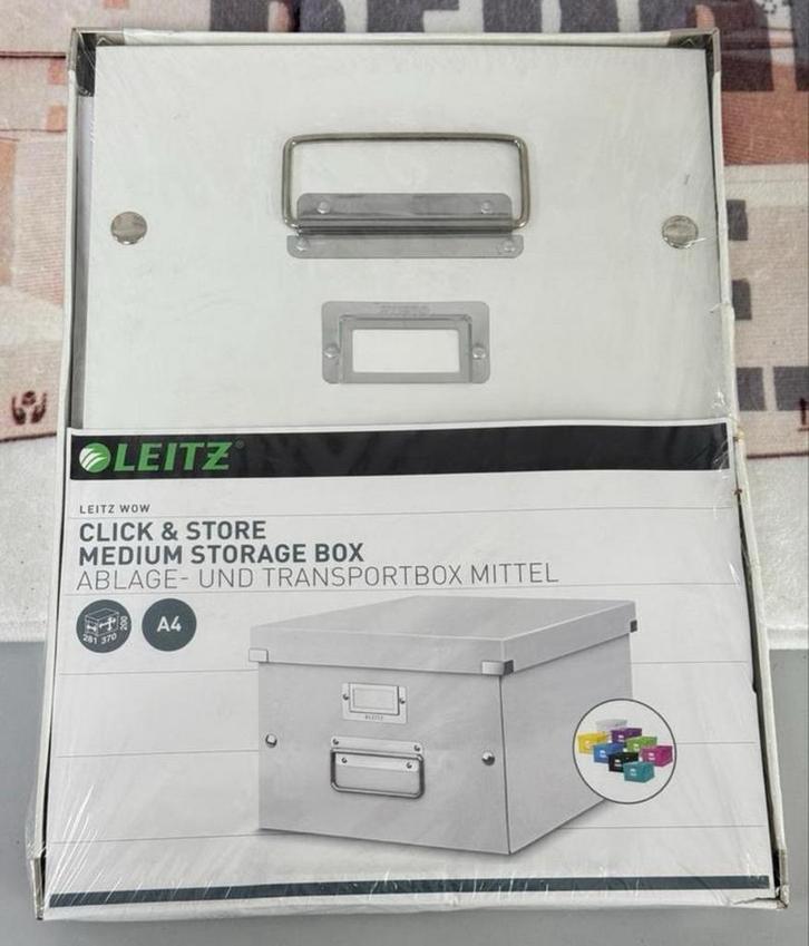 Witte Leitz WOW Click Middelgrote Opbergdoos A4 kantoor, Diversen, Bureau-accessoires, Nieuw, Ophalen of Verzenden