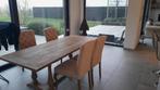 eettafel + 8 stoelen, Huis en Inrichting, Tafels | Eettafels, Ophalen, Gebruikt, 200 cm of meer, 50 tot 100 cm