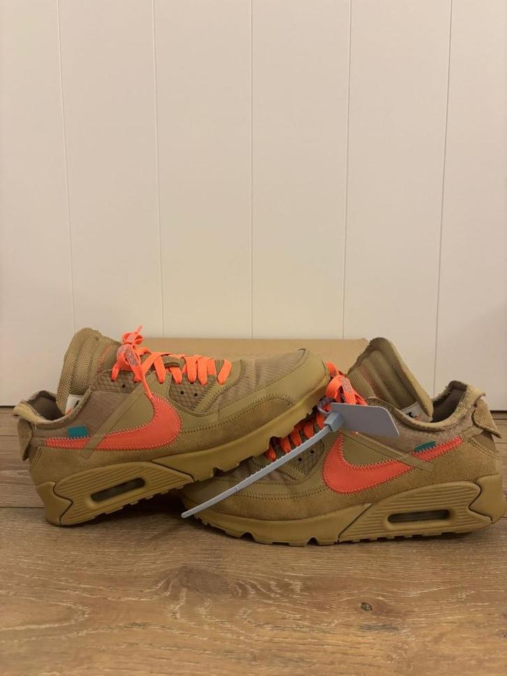 Nike Airmax 90 Desert Ore x Off White EU44/US10, Kleding | Heren, Schoenen, Zo goed als nieuw, Sneakers, Overige kleuren, Ophalen of Verzenden