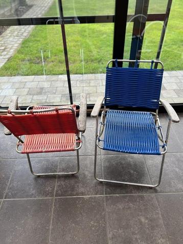 2 chaises de jardin vintage, style spaghetti *pliables*