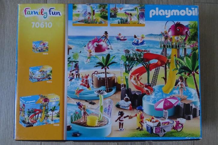 Playmobil Family Fun 70610 zwembad met watersplash, Kinderen en Baby's, Speelgoed | Playmobil, Gebruikt, Complete set, Ophalen of Verzenden
