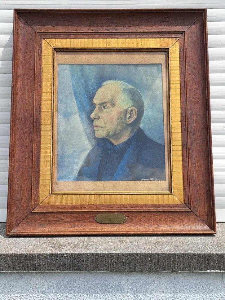 huile sur toile portrait signe antoine serneels, Antiek en Kunst, Kunst | Schilderijen | Klassiek, Ophalen