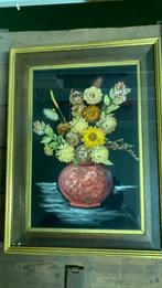 Kader met gedroogde bloemen onder glasplaat, Huis en Inrichting, Ophalen, Gebruikt