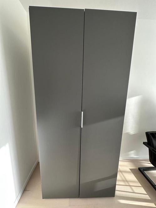Houten kast - grafiet grijs, Huis en Inrichting, Kasten | Kleerkasten, Gebruikt, 200 cm of meer, 50 tot 100 cm, 50 tot 75 cm, Met lade(s)