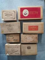 lot van 8 oude houten sigarenkisten, Verzamelen, Rookartikelen, Aanstekers en Luciferdoosjes, Tabaksdoos of Verpakking, Gebruikt