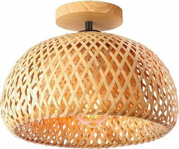 bamboe plafondlamp SNELLE GRATIS LEVERING, Verzenden, Nieuw, Hout