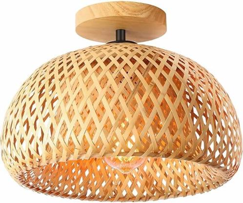 bamboe plafondlamp SNELLE GRATIS LEVERING, Huis en Inrichting, Lampen | Plafondlampen, Nieuw, Hout, Verzenden
