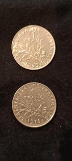 Set 2 x 1 Franse Frank, Postzegels en Munten, Ophalen, Frankrijk, Setje