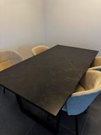 Moderne eettafel in zwarte marmerlook – 160 x 90 cm, Huis en Inrichting, Ophalen, Vierkant, Nieuw, 50 tot 100 cm