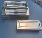 Instrumentendozen inox, 3 stuks, Ophalen of Verzenden, Gebruikt