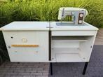 Naaimachine Naumann, incl. meubel met zijtafel + toebehoren, Hobby en Vrije tijd, Naaimachines en Toebehoren, Ophalen, Gebruikt