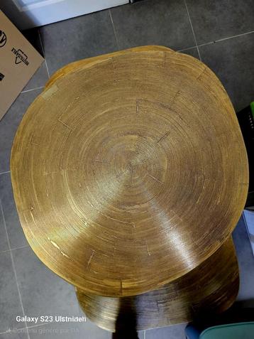 Bout de canapé en bronze lova creation effet tronc d'arbre beschikbaar voor biedingen