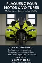 Plaque z moto & voiture controle technique transport Livrais, Ophalen of Verzenden