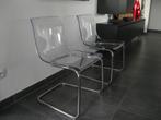 2 kunststof stoelen met chromé onderstel -type Tobias (Ikea), Huis en Inrichting, Stoelen, Ophalen, Metaal, Twee
