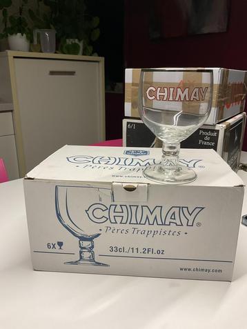 6 nieuwe glazen Chimay Trappist-vaderbier beschikbaar voor biedingen