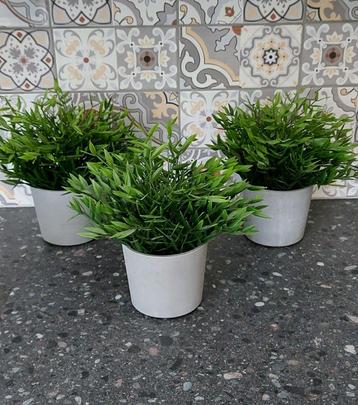 3 stuks Ikea Fejka kunstplanten met Ikea Boysenär potten beschikbaar voor biedingen