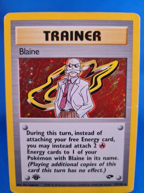 Blaine 17/132 - Gym Challenge (1st edition), Hobby en Vrije tijd, Verzamelkaartspellen | Pokémon, Zo goed als nieuw, Verzenden