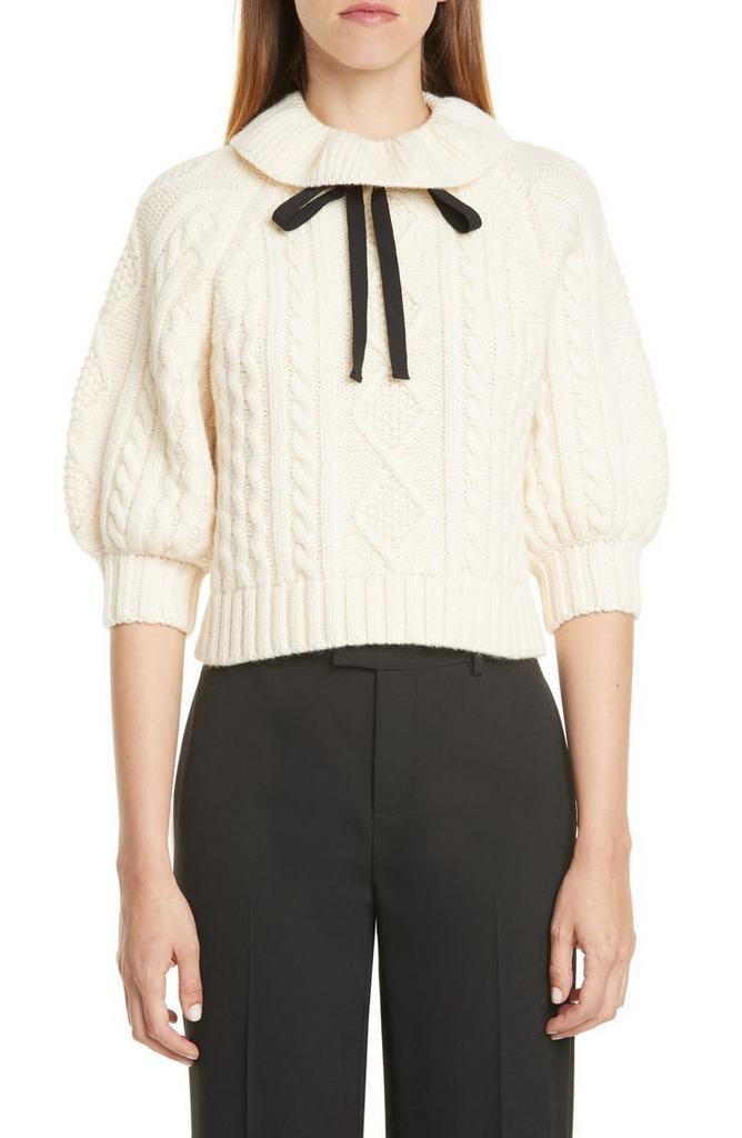 Red Valentino Zeldzame korte Kabeltrui XS Pierrotkraag strik, Kleding | Dames, Truien en Vesten, Nieuw, Maat 34 (XS) of kleiner