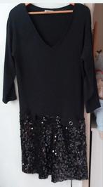 Prachtige jurk, rokje pailletten large., Zwart, Maat 42/44 (L), Cocktailjurk, Ophalen of Verzenden