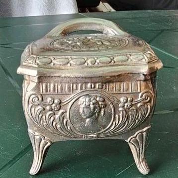 Boîte à bijoux en argent antique Janco Art Nouveau Rococo, Enlèvement ou Envoi, Argent