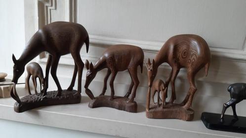 3 Afrikaanse beelden antilope -hertachtige Congo '60, Antiek en Kunst, Kunst | Niet-Westerse kunst, Ophalen