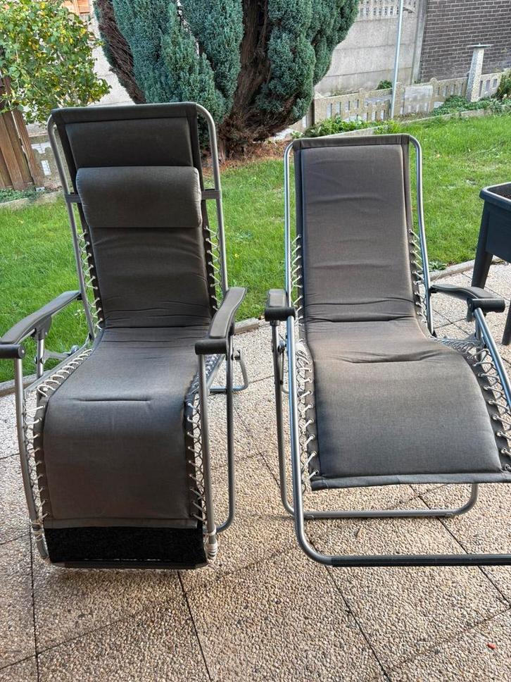 2 TUINSTOELEN/LIGSTOELEN, Tuin en Terras, Ligbedden, Zo goed als nieuw, Ophalen