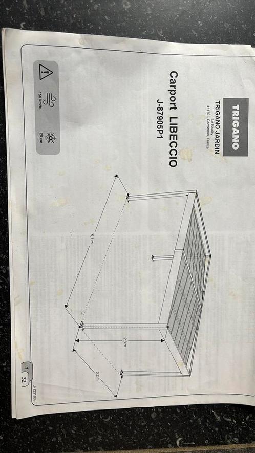 Carport 5,1mx3,2 antraciet aluminium nieuw, Tuin en Terras, Overkappingen, Nieuw, Carport, Ophalen
