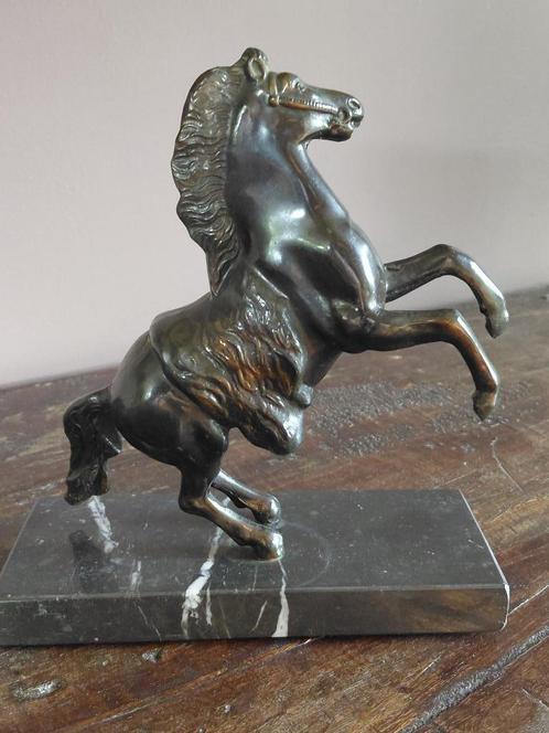 Vintage bronzen paardensport opfok paard sculptuur, Antiek en Kunst, Antiek | Brons en Koper, Brons, Ophalen of Verzenden
