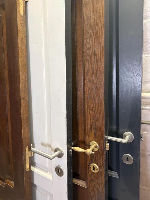 Masief eiken deuren, Doe-het-zelf en Bouw, Deuren en Vliegenramen, Zo goed als nieuw, 200 tot 215 cm, Minder dan 80 cm, Hout, Ophalen