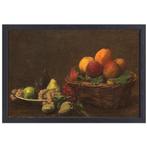 Stilleven met fruit - Henri Fantin-Latour canvas + baklijst, Nieuw, Print, 50 tot 75 cm, Oorspronkelijke maker