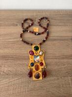 philippe ferrandis paris ketting parels stenen vintage, Overige materialen, Met hanger, Ophalen of Verzenden, Zo goed als nieuw