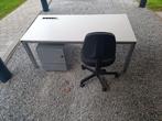 Bureautafel+ladeblok+bureaustoel, Huis en Inrichting, Bureaus, Ophalen, In hoogte verstelbaar, Gebruikt, Bureau