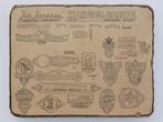 Oude litho-druksteen met fietsdecals - ZELDZAAM !, Ophalen