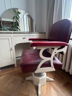 Unieke vintage kappersset – met marmer blad en leren stoel, Ophalen