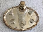 Vintage cocktailshaker met zilveren schaal, Ophalen of Verzenden