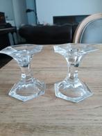 2 fijne glazen kandelaartjes 2 voor 10 euro, Antiek en Kunst, Ophalen