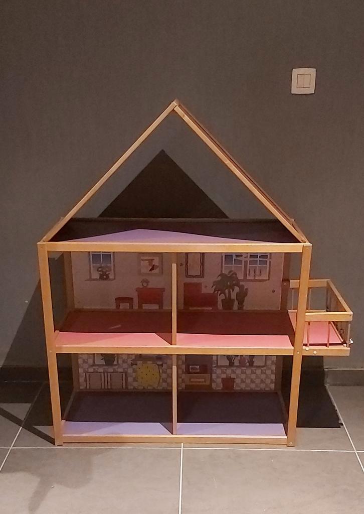 Groot houten poppenhuis, Kinderen en Baby's, Speelgoed | Poppenhuizen, Gebruikt, Poppenhuis, Ophalen