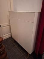 Meuble à chaussures Lindholm II - blanc/chêne massif, Enlèvement